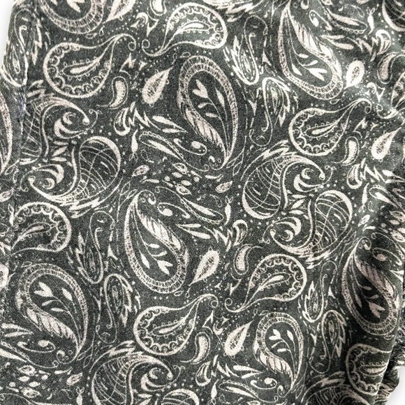 Adriano Goldstein Pants Womens 26 Black Stevie Ankle Velvet Dark Floral Paisley - Picture 8 of 13